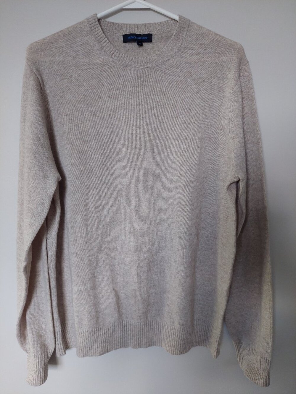 Patrick Assaraf Men's Sz M Knit Sweater Wool Cashmere Beige